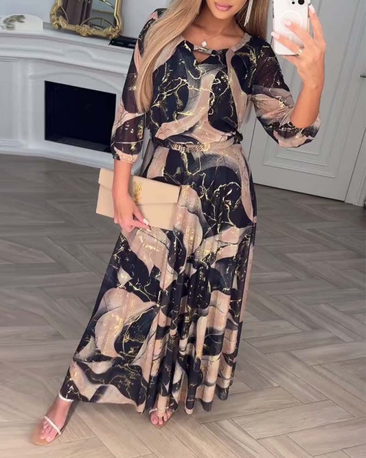 Vestido Con Estampado Elegante - Colección 2025